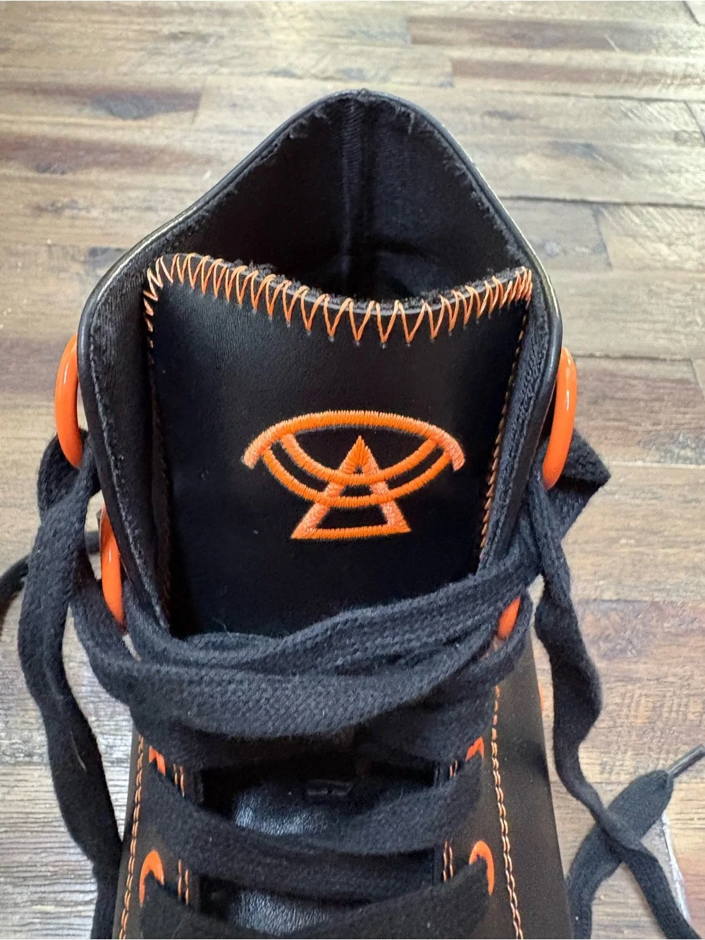 Strange Cvlt Chelsea Crew Black and Orange Spiderweb High-Top Sneakers size 11
